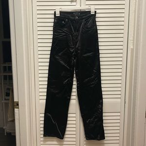 asos silk high waisted straight leg pants